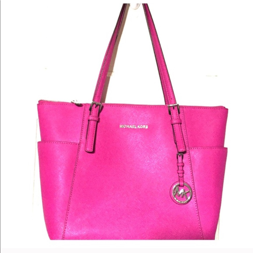 Michael Kors East West tote hot pink fuchsia
